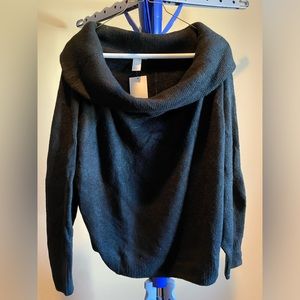 NWT H&M black wide cowl neck sweater